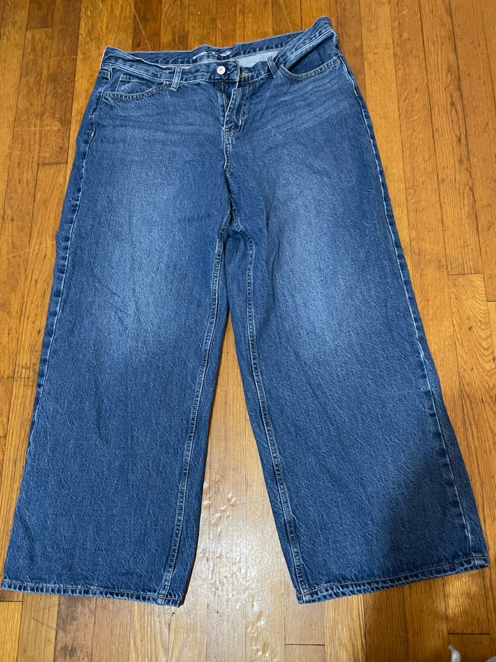 Wide-Leg Blue Denim Jeans